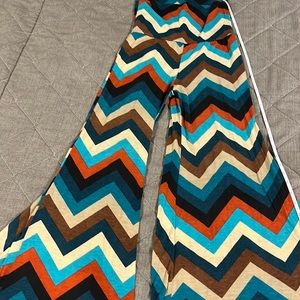 Chevron print bell bottoms